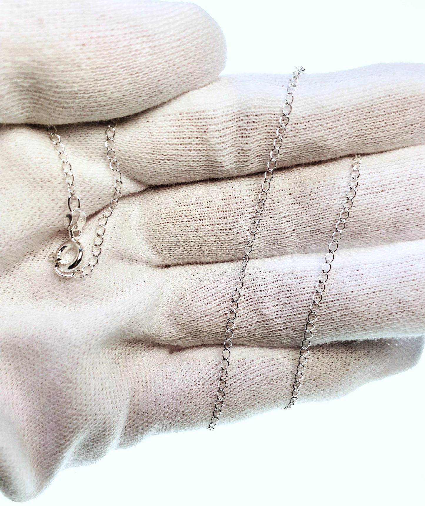 925 Silver Necklace: Curb O-link CuO 30  キヘイネックレス