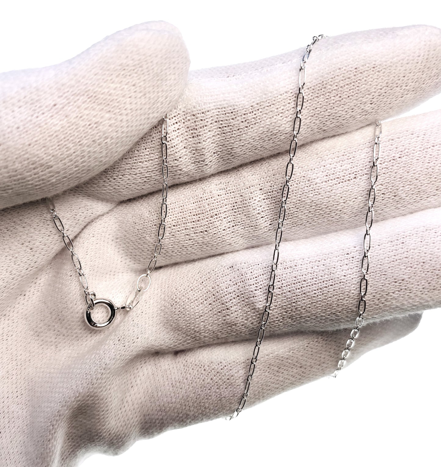 925 Silver Necklace: Long & Short link Cable CaLS 35 (1x1) ロング＆ショートリンク小判ネックレス