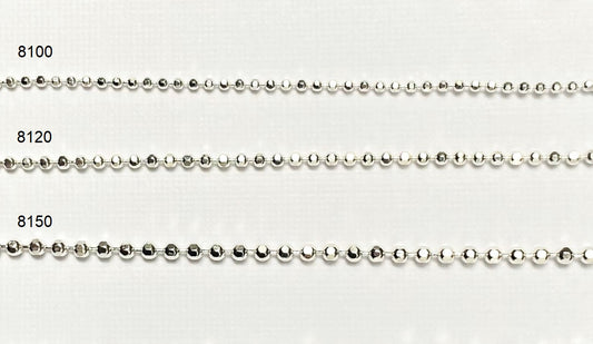 925 Silver Necklace: Diamond Cut Ball